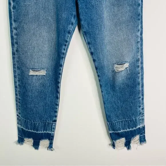 Hudson blue Jessi boyfriend distressed straight leg ankle jeans 27 - Picture 3 of 7